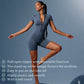 Half Zipper Yoga Bodysuit for Women - Stand Up Collar One Piece Tight Fit Waist Cinching Jumpsuit Quick Dry Gym Workout