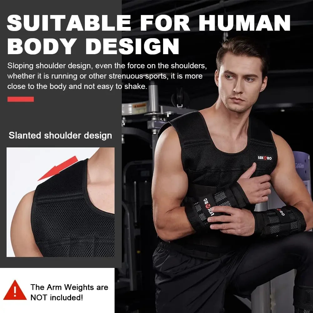 Lekaro Weight-Bearing Vest Adjustable Weight 20kg Weight-Containing Running Fitness Weight-Bearing Training Fitness Equipment