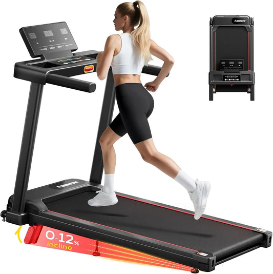 Foldable Treadmill with Incline, 3.0HP Quiet Walking Pad, 300LBS Capacity, Portable for Home Office Running Jogging