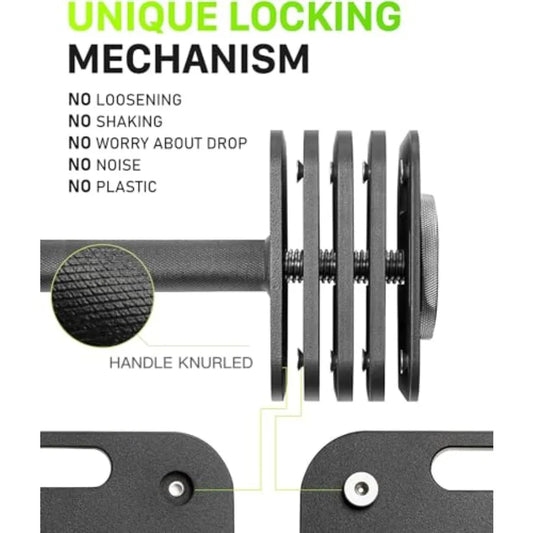Eisenlink Adjustable Dumbbell Set 10-50/80lb 5lb Increments Quick-Lock Square Weight Dumbbells for Home Gym Fitness 50/80lb×2