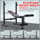 Weight Bench Set Multi-Function Adjustable Bench Press with Squat Rack Leg Extension Leg Curl Workout Bench Foldable Workout Be