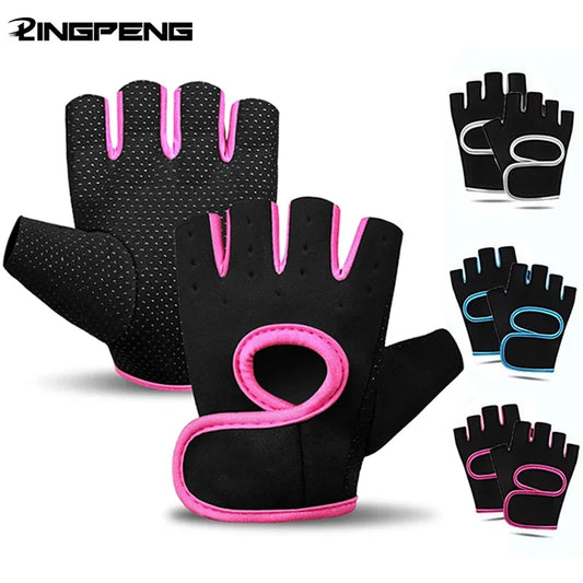 1 Pair Unisex Adjustable Sports Gloves For Autumn And Winter with Anti-slip Silicone Dots for Weightlifting Cycling Squat