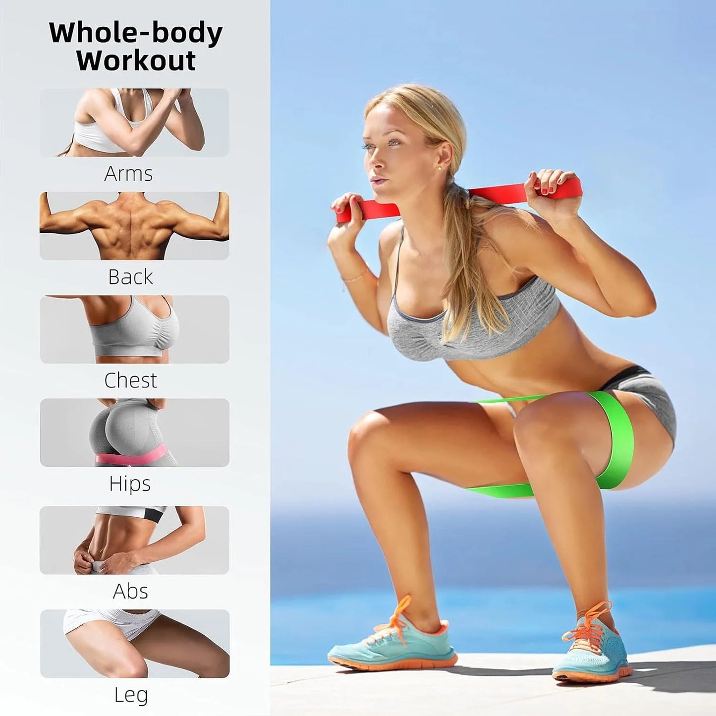 Different Resistance Bands Yoga Band Fitness Exercise Training Hip Tension Band Leg Squat Dance Elastic Loop Stretch Band
