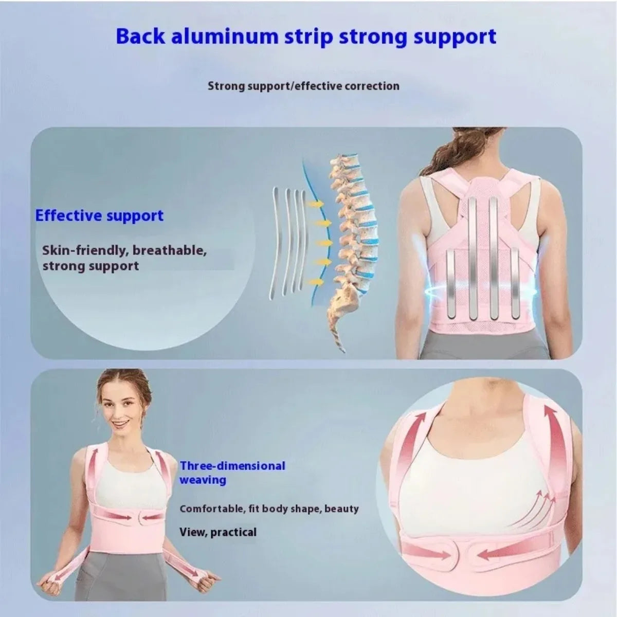 Back Brace and Posture Corrector for Women and Men Adjustable and Lightweight Straightener for Scoliosis Hunchback Correction