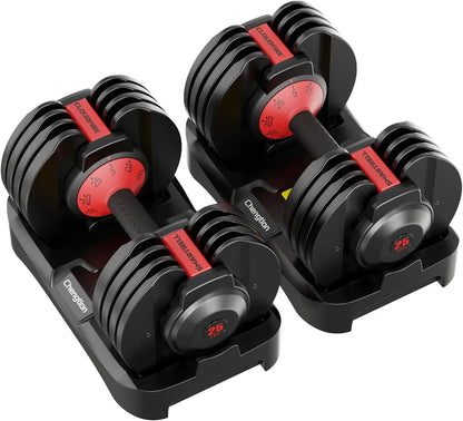 Adjustable Dumbbell Set of 2, Quick Weight Change for Home Gym Workout with Anti-Slip Handle
