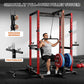Power Cage, Multi-Function Power Rack with Adjustable Cable Crossover System, 2000LBS Squat Rack for Home Gym with More Training
