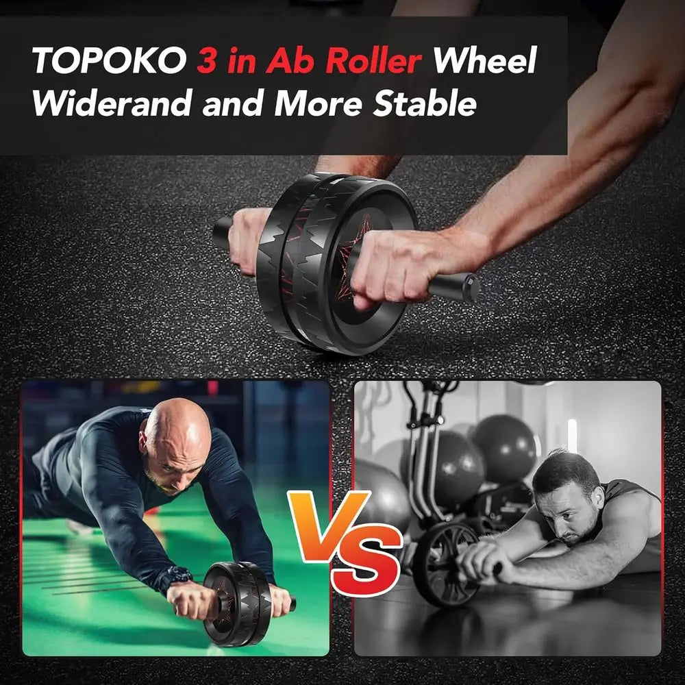 Portable Ab Roller Wheel for Core Strength Training - Exercise Equipment for Men and Women, Quiet Use at Home or Travel
