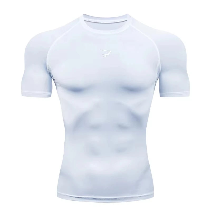 Men Running Compression  Short Sleeve Sport Tees Gym Fitness Sportshirts Male Jogging Tracksuit Homme Athletic Shirt Tops  902