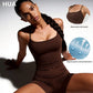 Women's Naked Feel Moisture Wicking Racerback Yoga Tank Top Quick Dry Backless Tight Fit Sports Tops for Gym Workout Running