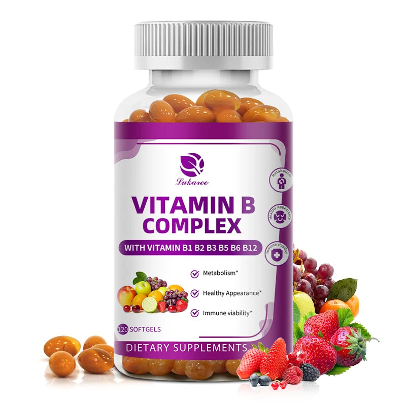 LUKAREE Vitamin B Complex for Men and Women with Biotin & Folic Acid Super Promote Human Metabolism ,Energy, Nerve Blood Support