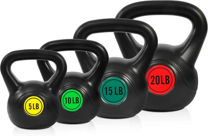 4-Piece Kettlebell Set for Strength Training with Ergonomic Handles and Durable Design