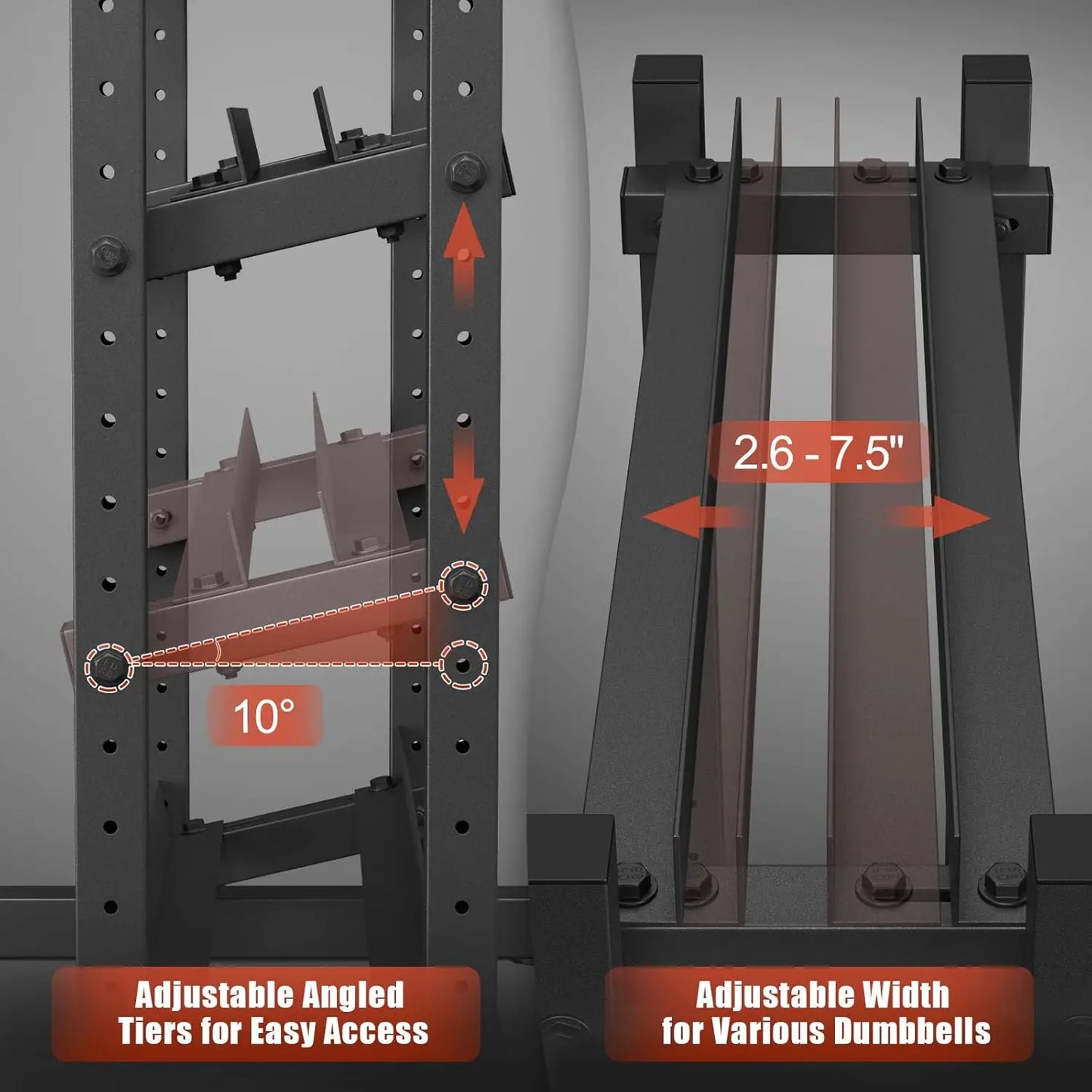 Adjustable 3-Tier Dumbbell Rack, Heavy-Duty Weight Stand for Home Gym with 1100LB Capacity