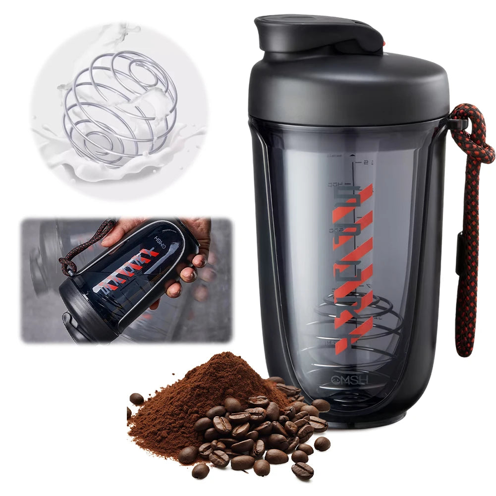 590ml Sports Shaker Bottles with Shaker Ball Drink Shake Bottle Leak Proof Whey Protein Powder Mixer Bottle for Indoor Outdoor