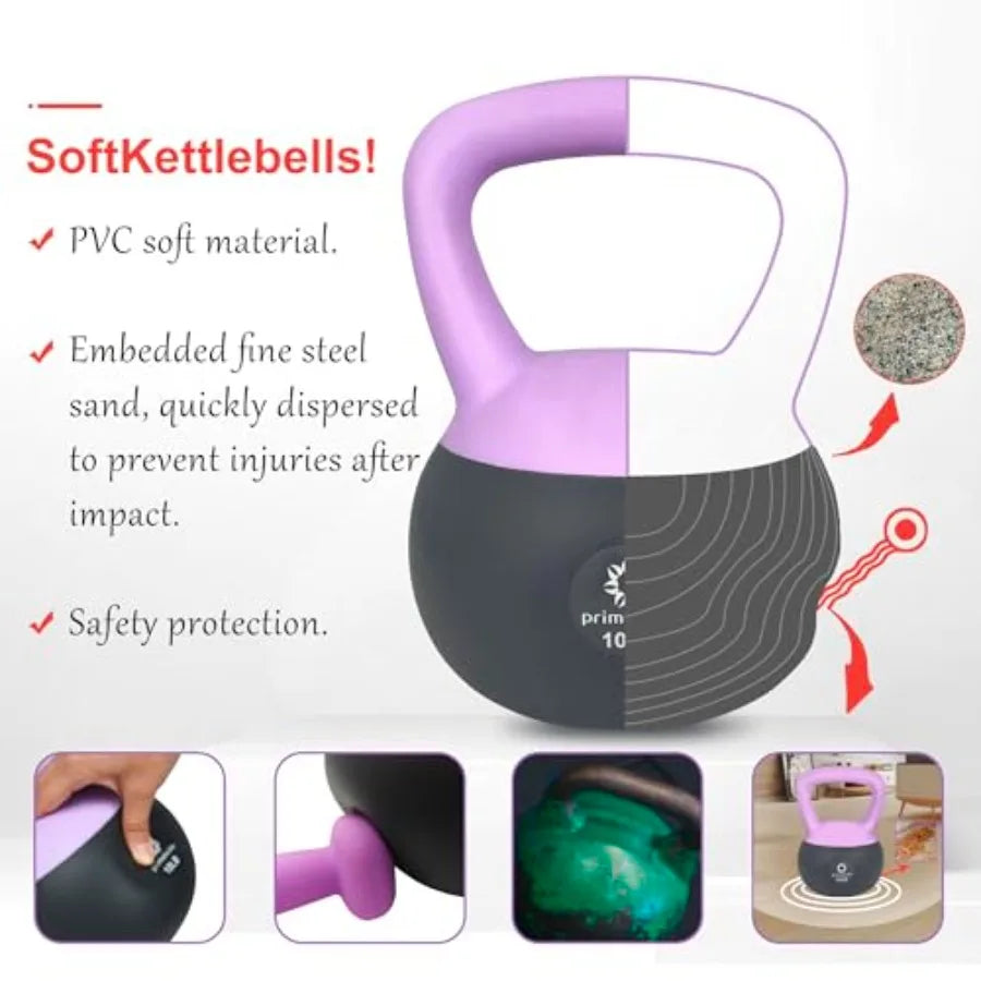 Soft Kettlebell 10.15lbs Kettlebell Set Shook Resistance Base Anti Slip Hand Kettlebell Weights for Women and Men Home Workout
