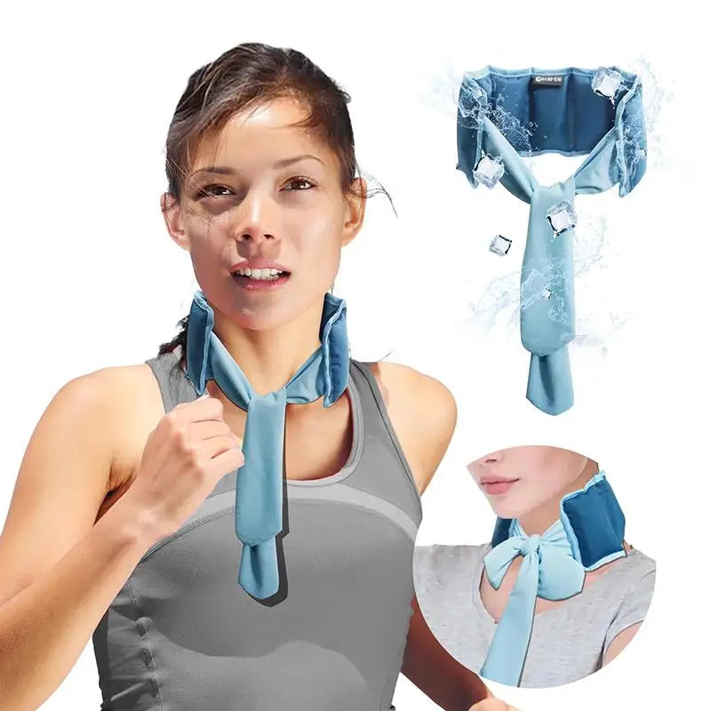 35x9cm Reusable Cooling Ice Scarf – Summer Neck Wrap & Pet Cooler, Hydrating Polymer Core,Chill Activated for Sports&Heat Relief