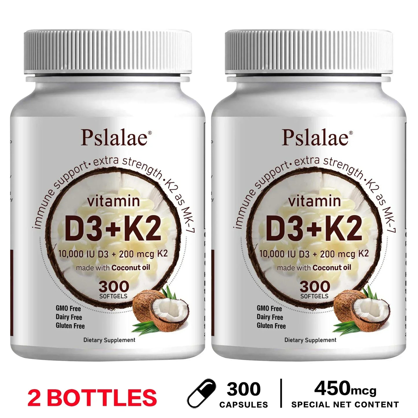 Vitamin D3 K2 Supplement - Helps Maintain Bone Health and Immune Health, Promotes Absorption and Enhances Body Immunity