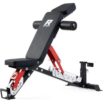 3-Section Adjustable Weight Bench 1600LBS Capacity Workout Bench for Home Gym with Thickened Padding 21 Levels Incline Decline