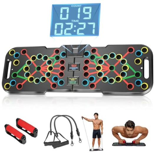Push Up Board with Automatic Count Timer 41 Push Up Bar Updated Foam Handles Portable Home Workout Equipment Push Up Strength T
